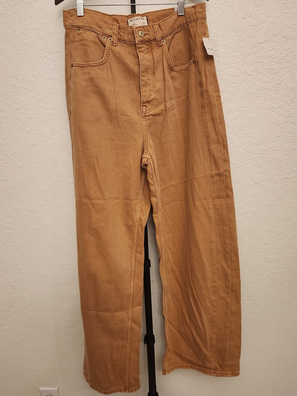 NWT Free People We The Free Truro Baggy Puddle Jeans Caramel Rust 30
